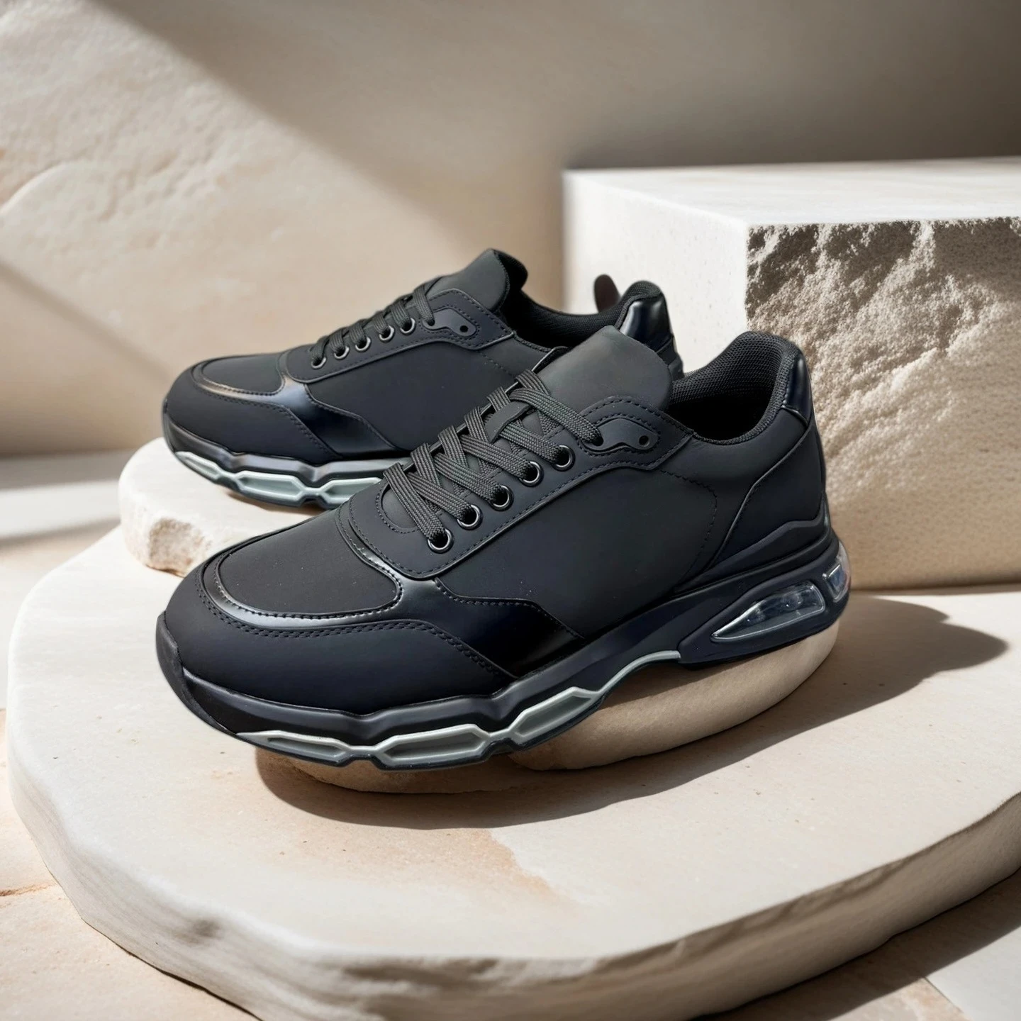 

Luxury Brand Men's Shoes Handmade Casual Sneakers Top Grain Cow Leather Air Cushion Sole Running Hiking Sport Shoes Holiday Gift