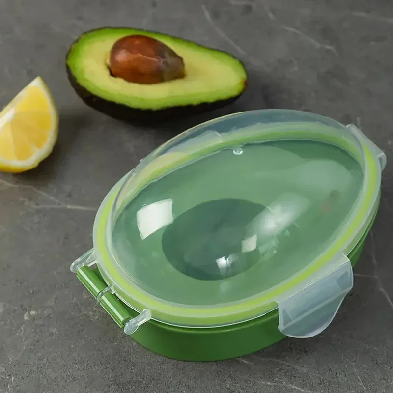 Snap-on Avocado Storage Container - Kitchen Food Crisper Box for Fruits Vegetables, Keep Fresh Longer