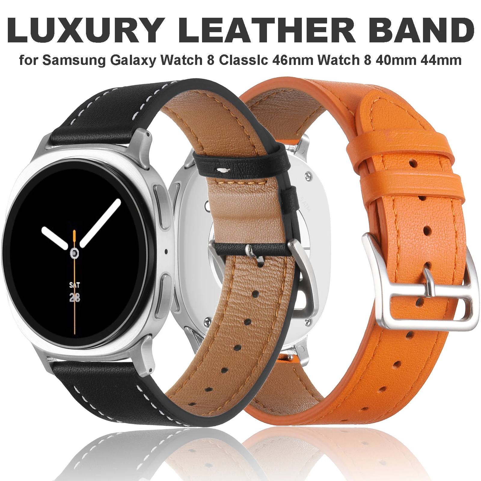 

Leather Band for Samsung Galaxy Watch 8 40mm 44mm 8 Classic Luxury Bracelet for Samsung Galaxy Ultra 2025 New Strap Accessories