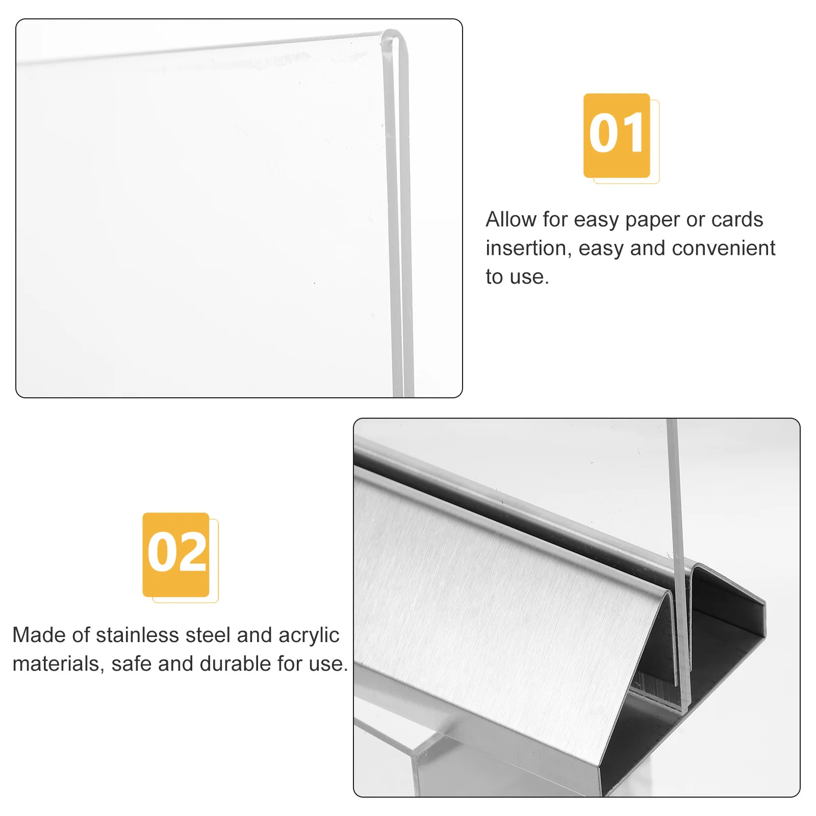 

Price Tag Holder Transparent Acrylic Display Stand For Menu Sign Card Table Number Frame Document Holder Wedding Event Tabletop