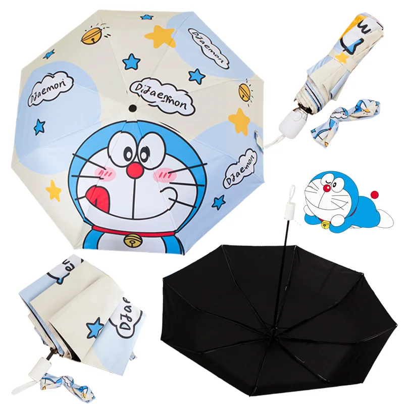 

Зонт Doraemon с героями мультфильмов, автоматические складные зонты, портативный солнечный дождь, зонтик двойного назначения, модный солнцезащитный крем, зонтик от солнца