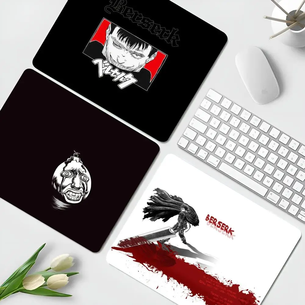 Anime B-Berserks Mouse Pad Small Office Table Mats Computer Accessories Washable Non-slip Rubber with Precision Lock Edge
