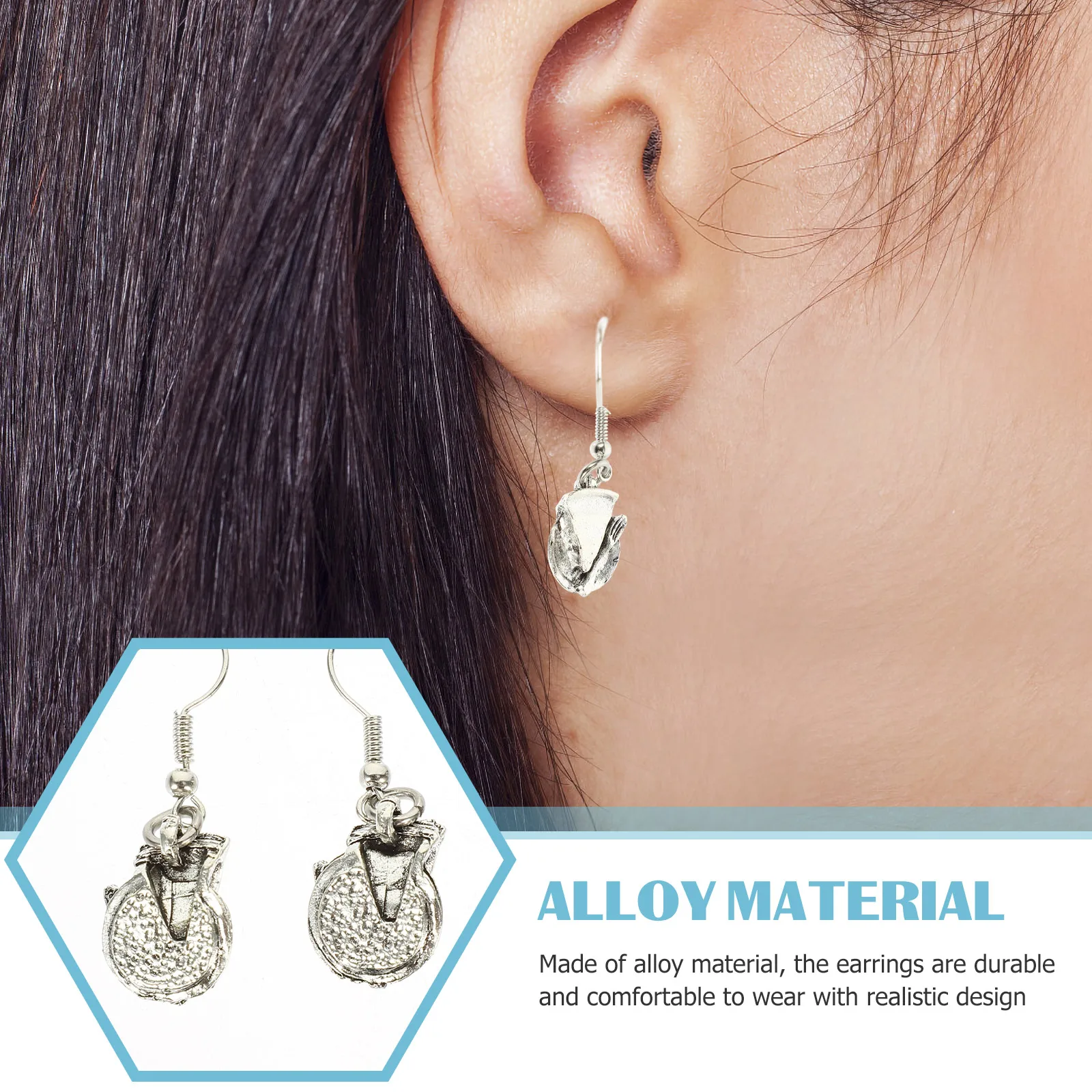 

Tea Cup Cake Earrings Pendant for Women Retro Decor Ornament Vintage Personality