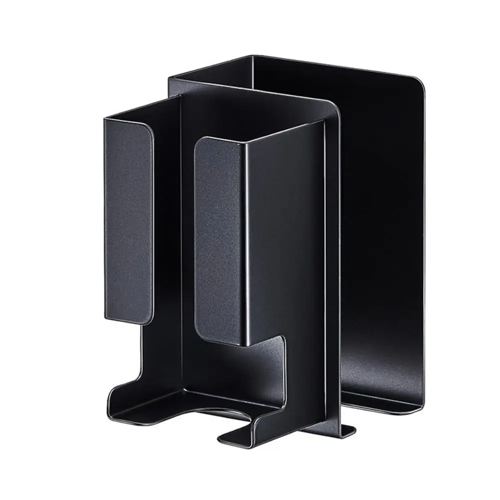 Stainless steel Hair Dryer Holder Wall Mounted Black Hair Tools Holder Space Saving Easy Install Styling Tool Storage Bracket