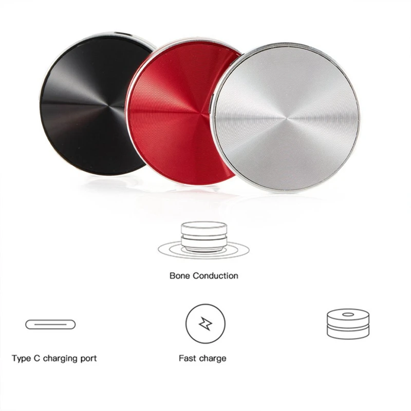 Best Portable Compatible Bone Conduction Speaker Stereo Sound Bluetooth Speaker(Silver)