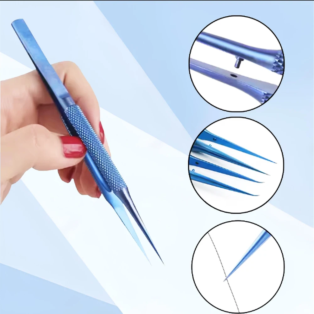 Titanium Stainless Steel Ophthalmic Micro Tweezers Forceps Surgical Instrument For Eye Surgery Precision Tools