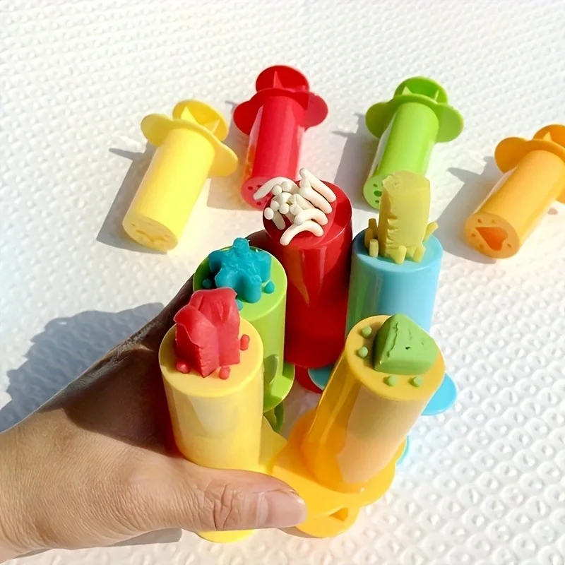 5Pcs/Set Dough Extruder Set, Colorful Moldable Playdough Extruder, Clay Diy Kids Tools Toys, Color Random, Party Christmas Gift