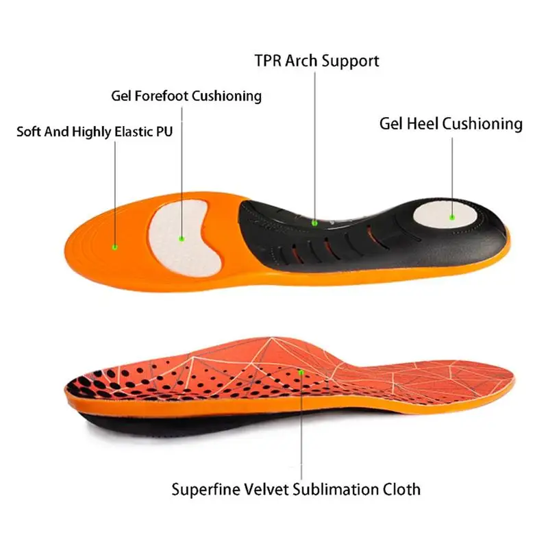 1pcs Arch Support Inserts Shoe Insoles For Standing All Day Shock-absorbing Shoe Insoles For Women Men For Running Fitness