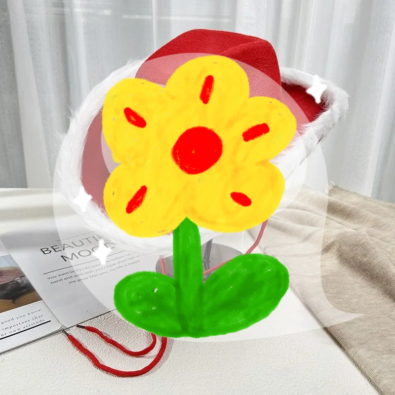 موضة سانتا كلوز حفلة عيد الميلاد مضيئة قبعة رعاة البقر الغربية الأحمر ورأى القبعات واسعة حافة راعية البقر قبعة الجاز قبعة للنساء الرجال