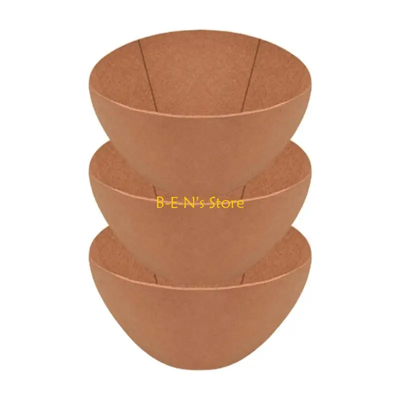 

Y1AD 3 Piece Reusable Thick Felt Hanging Basket Inserts, Round Fabric Flower Pot Liners Prevent Soil Loss and Bird Nesting