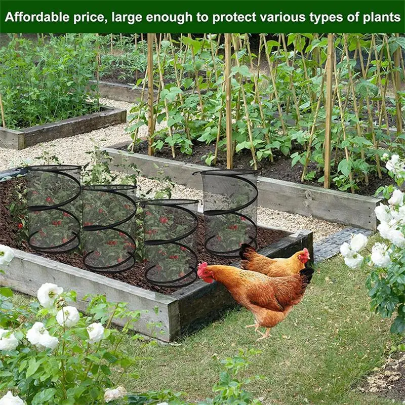 Garden Plant Covers 4X Pop Up Animals Barrier Plant Cover Net Breathable Protector Foldable Enclosure With Stakes For Garden