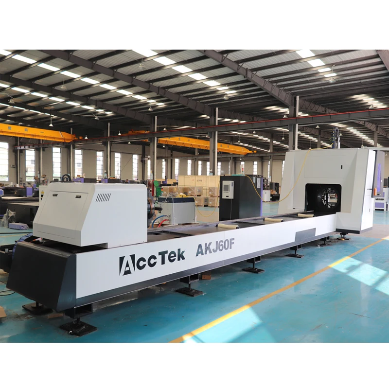 AccTek Cnc Fiber Laser Metal Tube Cutting Machines for Carbon Steel Stainless Steel Pipes