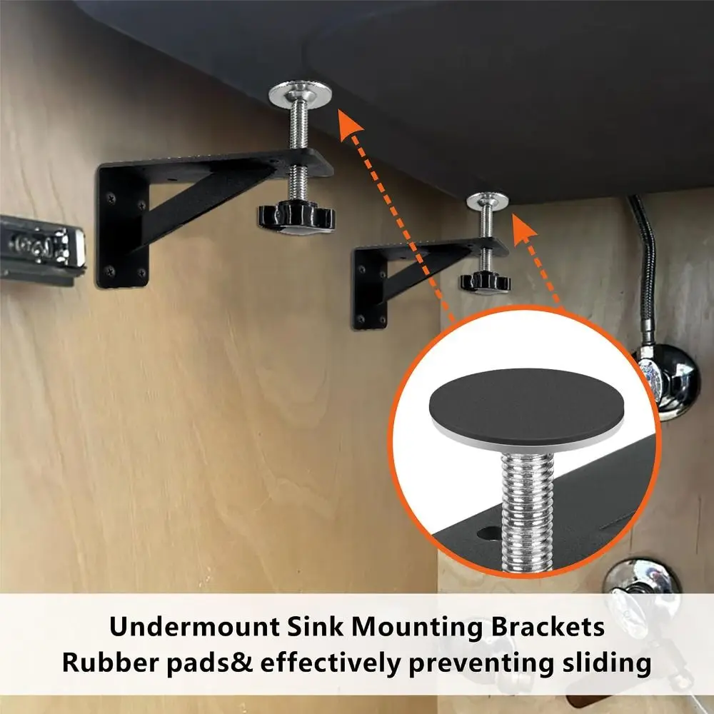 

Adjustable Undermount Sink Bracket Heavy Duty Rust Resistant Sink Installation Kit Triangular Structure Narrow Design