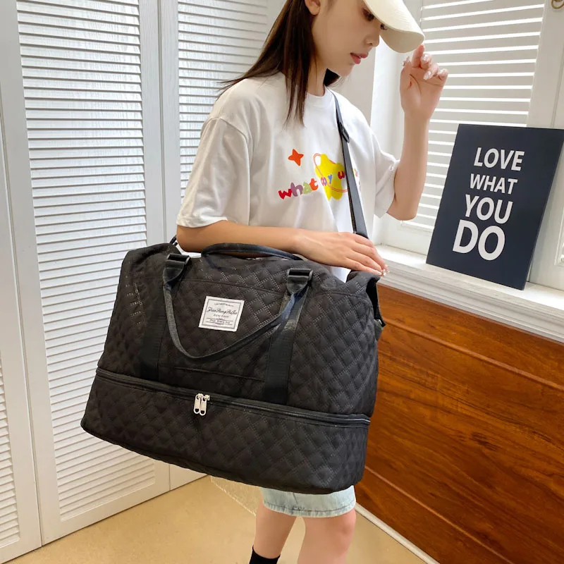 Women Bags Large Capacity Travel Bags Waterproof Tote Handbag Travel Duffle Bags Women Yoga Fitness Bags with Shoe Compartment