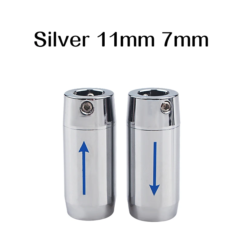 4Pcs HiFi Aluminum Alloy 1 To 2 Splitter Speaker Cable Accessories 11MM - 7MM Audio Split Ring Adapter
