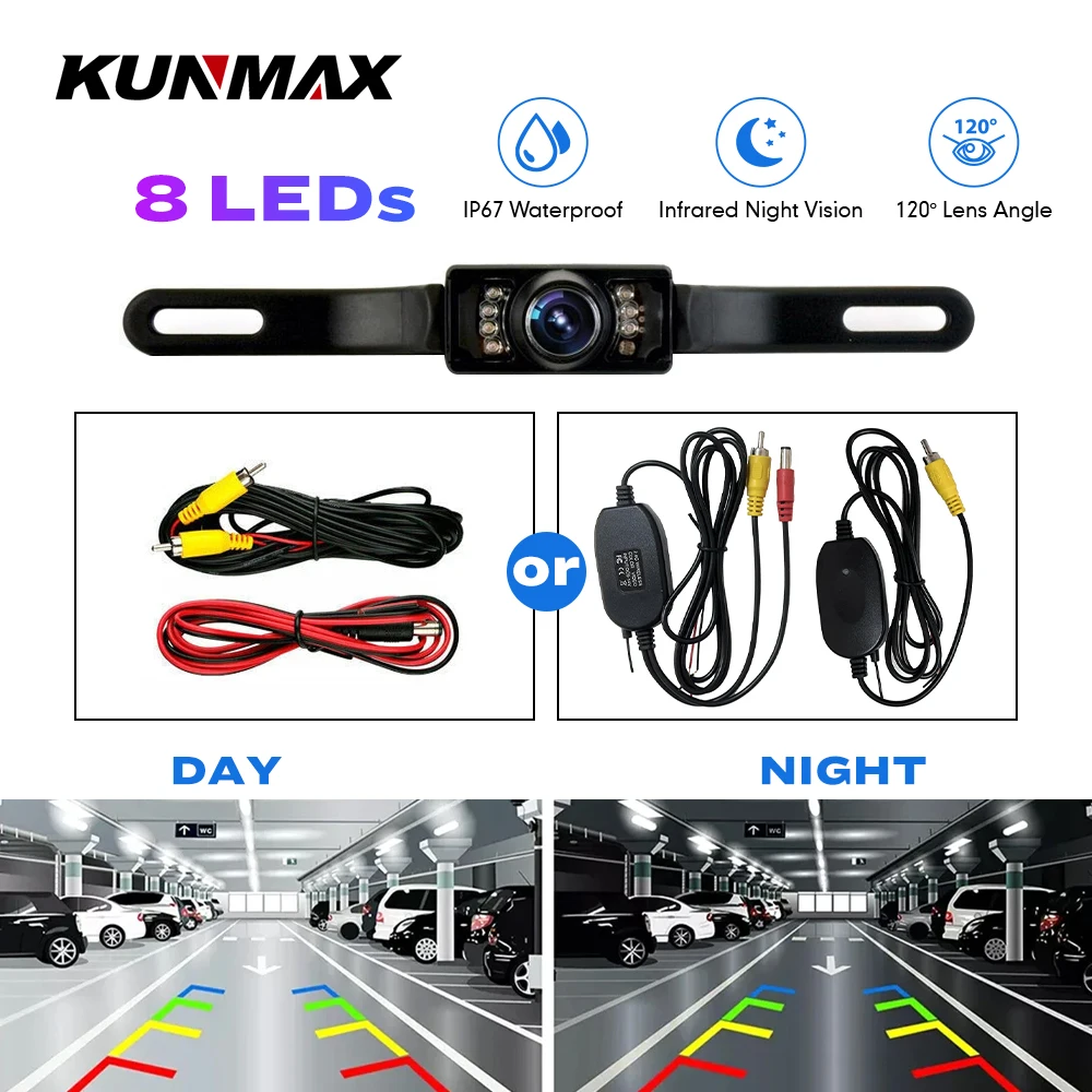 

Universal 8 LED Auto Parking HD Car Rear View Camera Reverse backup Camera rear view parking Camera Night Vision Waterproof