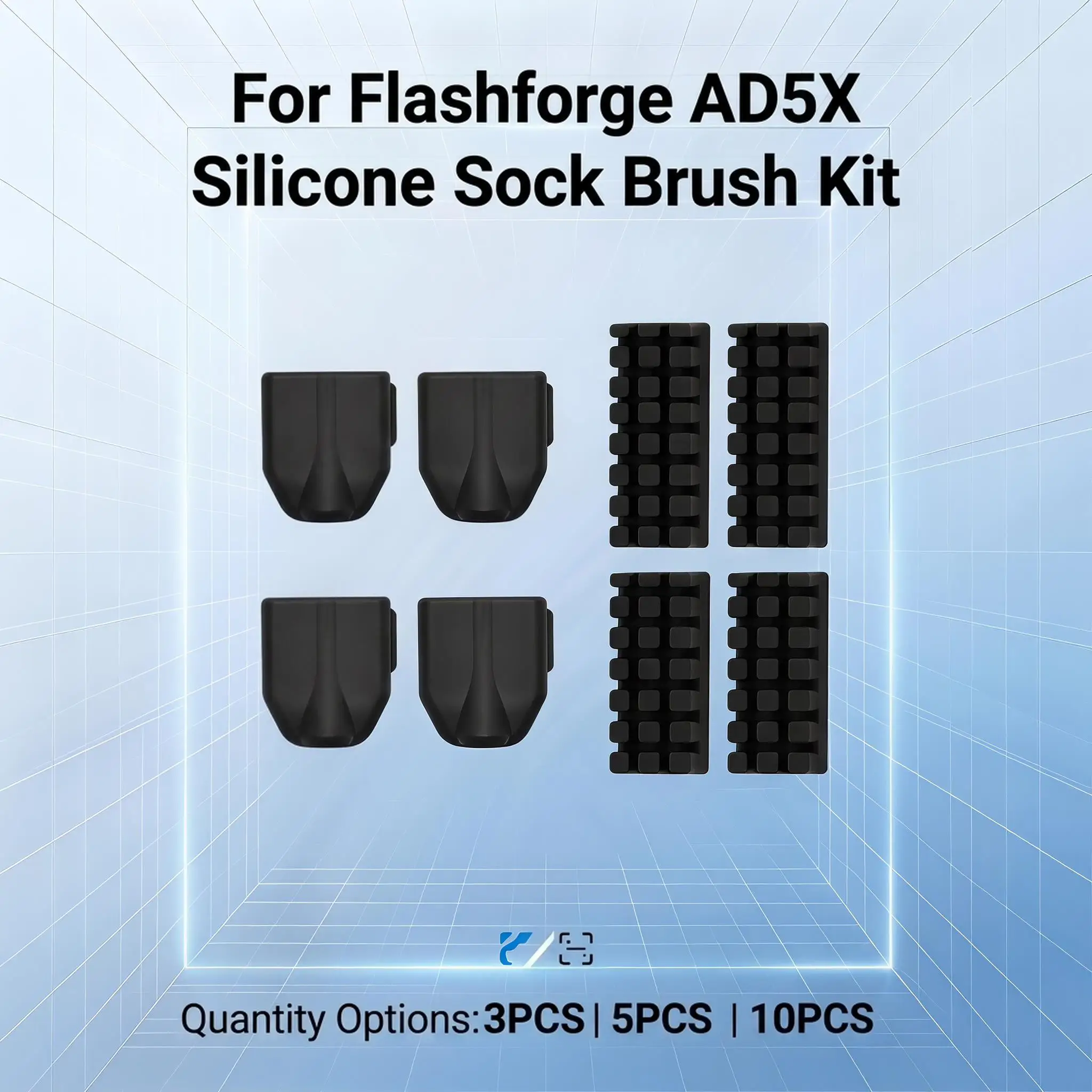 For Flashforge AD5X Hotend Silicone Socks Brush Kit Protector High Temp Nozzle Wiper Cleaner 3D Printer Replacement Parts