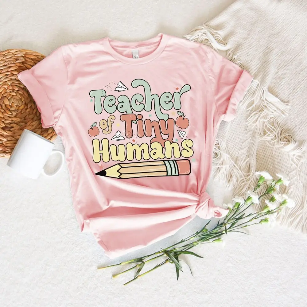 Teacher of Tiny Humans Shirt_ Kindergarten Teacher Top Tee Women Casual Fashion Oversize Hip Hop Streetwear Women Tops Summer