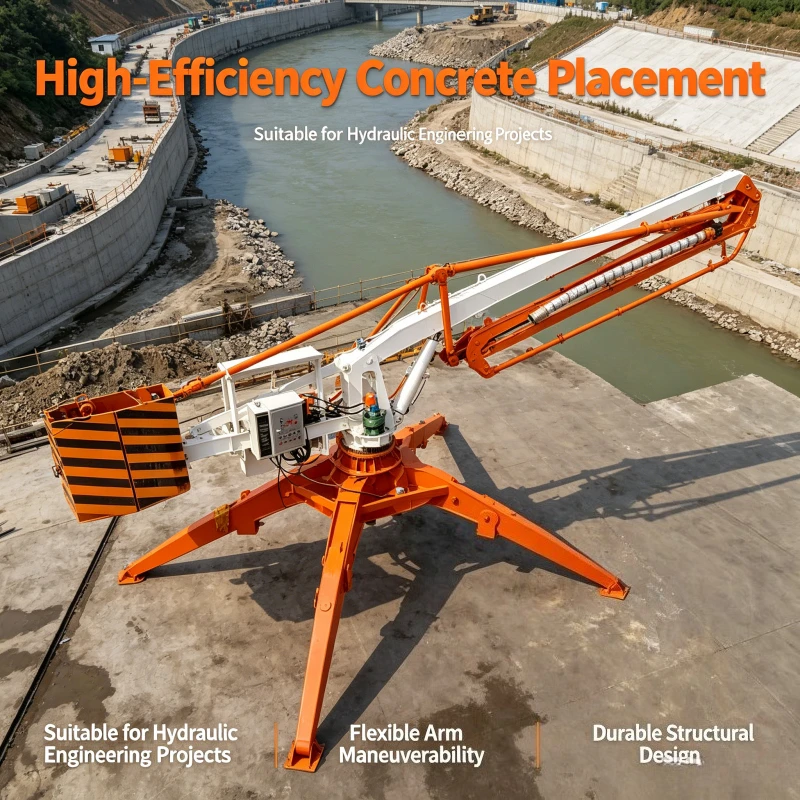 Factory Price 14m 15m 17m 18m 21m Spider Concrete Boom Placer Movable Hydraulic Concrete Placing Boom for Sale