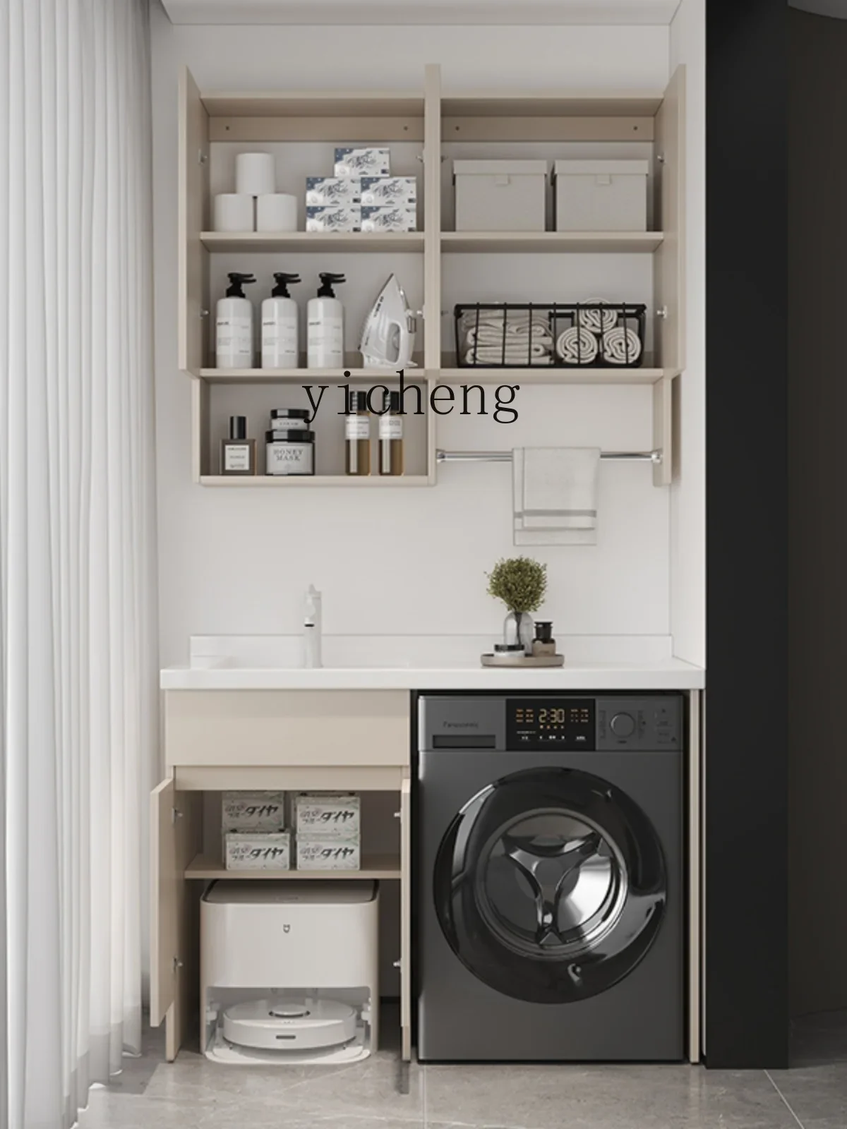 a1 Honeycomb Aluminum Washing Machine Integrated Basin Cabinet without Washboard Wash Basin Cabinet