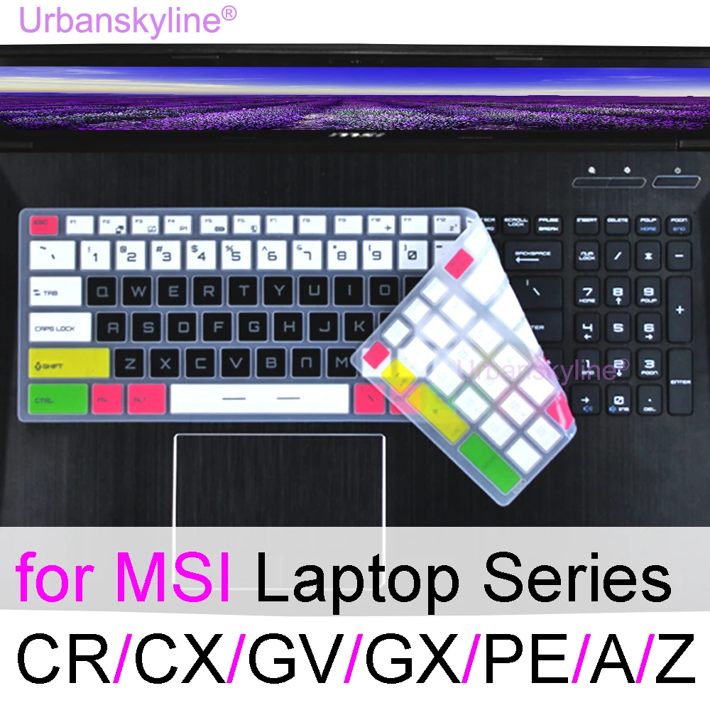Funda de teclado para MSI Z70 PE70 PE60 PE62 GV72 GV63 GV62 GV72 CR70 CR61 CX61 GX70 GX60 A6500 GX780 funda de silicona para ordenador portátil
