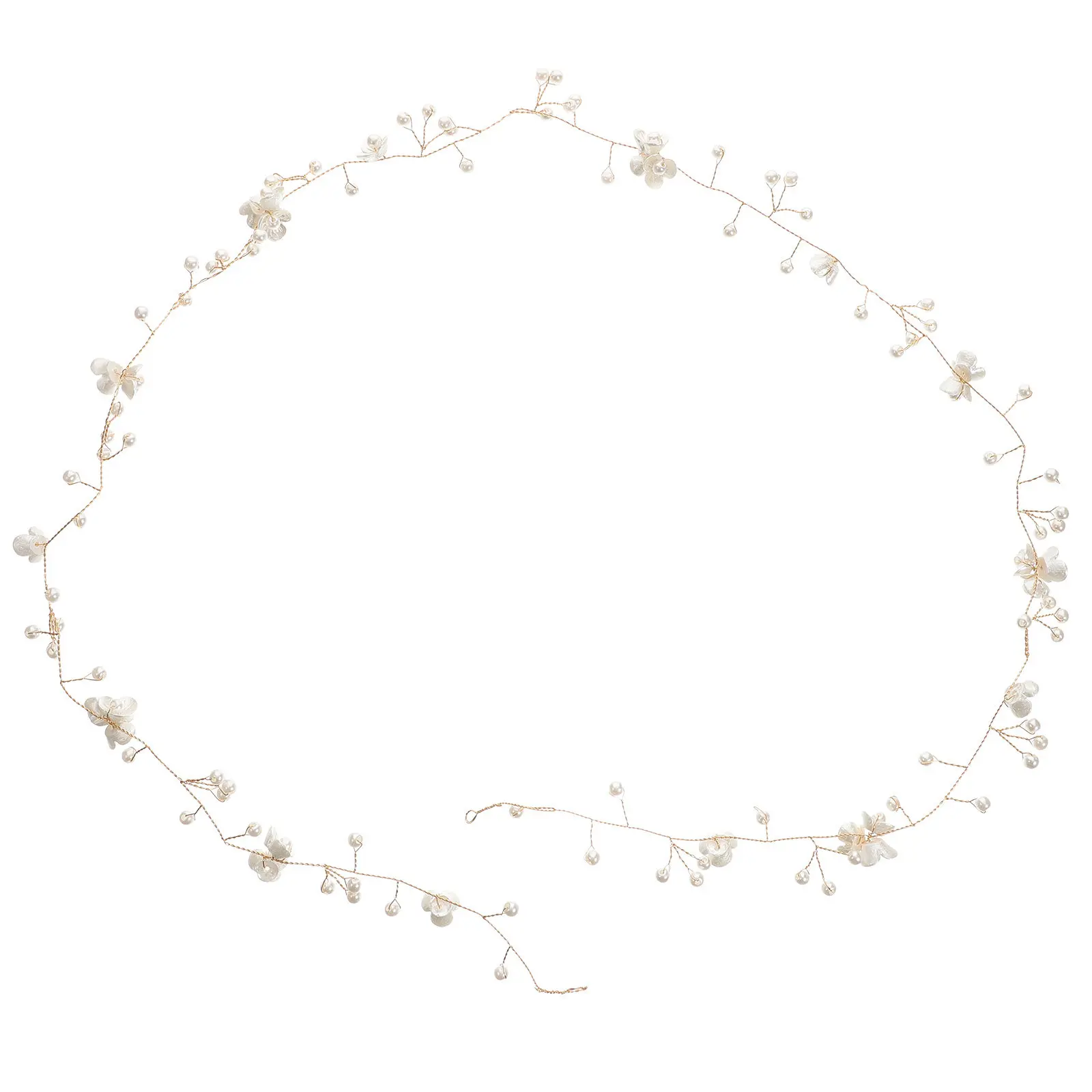 

Premium Lightweight Bridal Headpiece Pearl Flower Design Wedding Hair Band Elegant Female Headdress for Ceremony Prom Daily