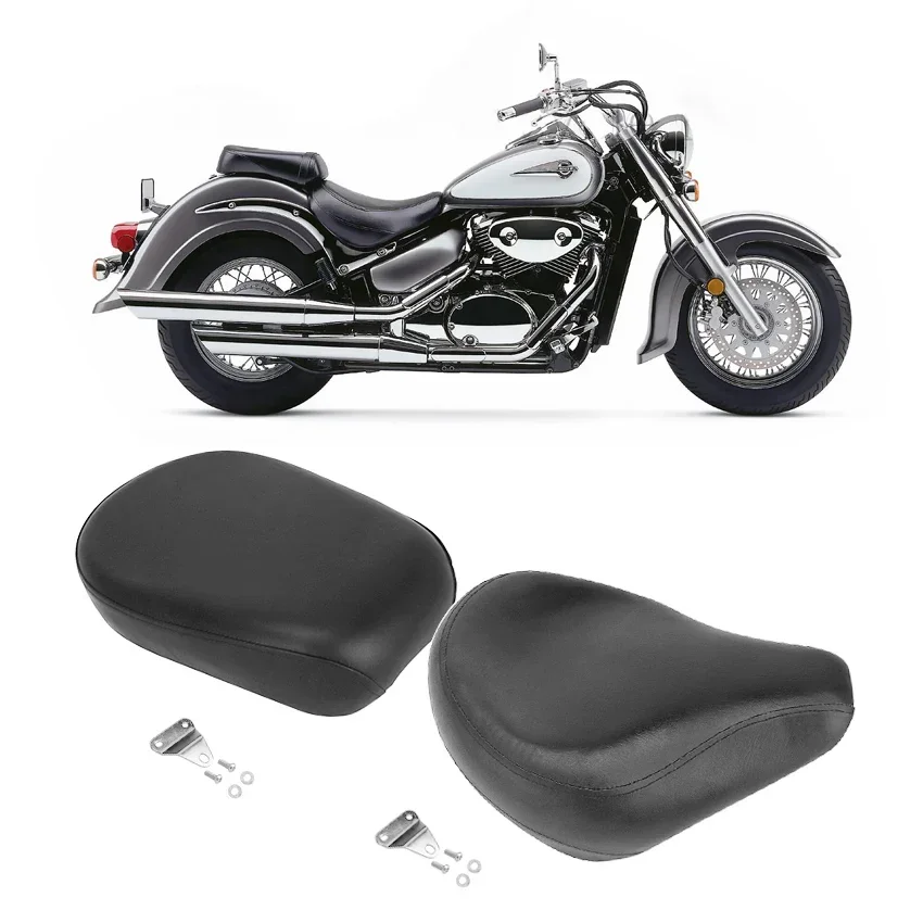 Motorcycle PU Leather Seat Cushions Pillion Pad For Yamaha Vstar 400 650 XVS 400 XVS 650 1998-2012 Moto Part