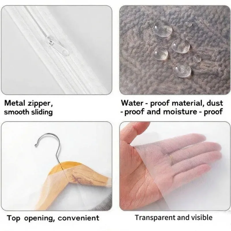 Dust Cover for Clothes Transparent Thickened Washable Dust Bag Household Dust Cover Coat Suit Cover Hanging Clothes Bag - view 5