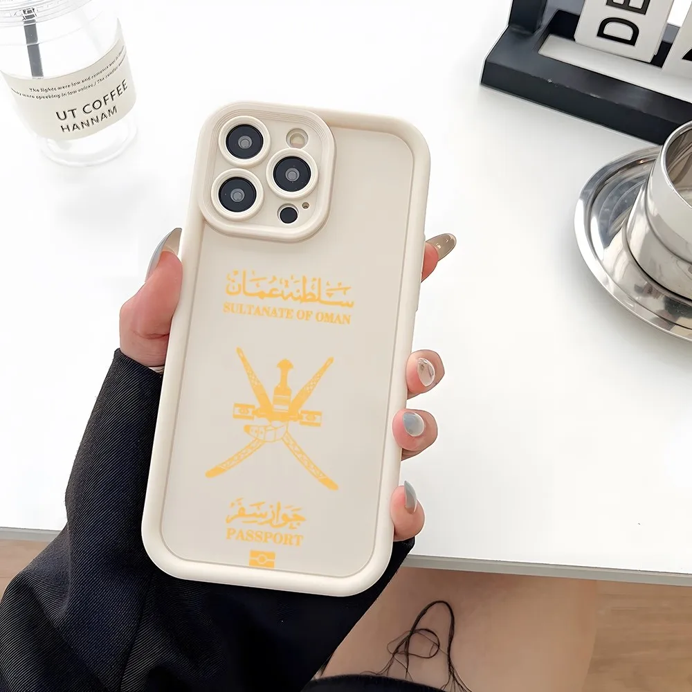 Oman Passport Phone Case Soft Silicone For iPhone 15 14 13 12 Mini 11 Pro Max X 7 8 Plus Camera Lens Protection Cover