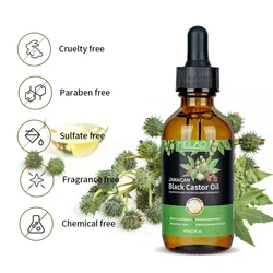 Organic Black Castor Oil for Hair Growth Jamaican Dense Hair Strengthening Hair Loss Prevention Nourishing Liquid Beauty Health