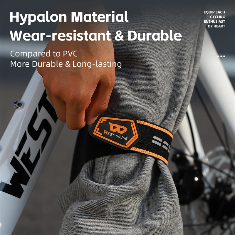 WEST BIKING Cycling Pants Leg Band Ankle High Elasticity Safety Protect Leg Clip Band Cuffs Strap Sports Cycling Trousers Bands