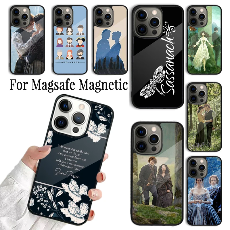 Coque Phone Case For iPhone 16 15 14 13 12 Mini 11 Pro Max Plus Magsafe Magnetic Wireless Charging Cover Outlander Funda