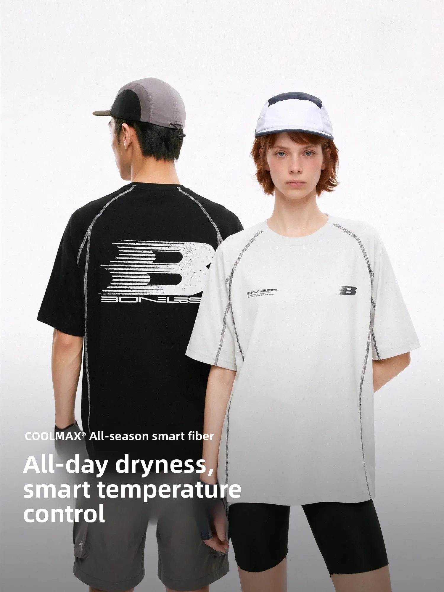 Coolmax Quick Dry Short Sleeve T-shirt Color Block Hassel Line Breeze Feeling Comfortable Casual round Neck Cotton Polyester ...