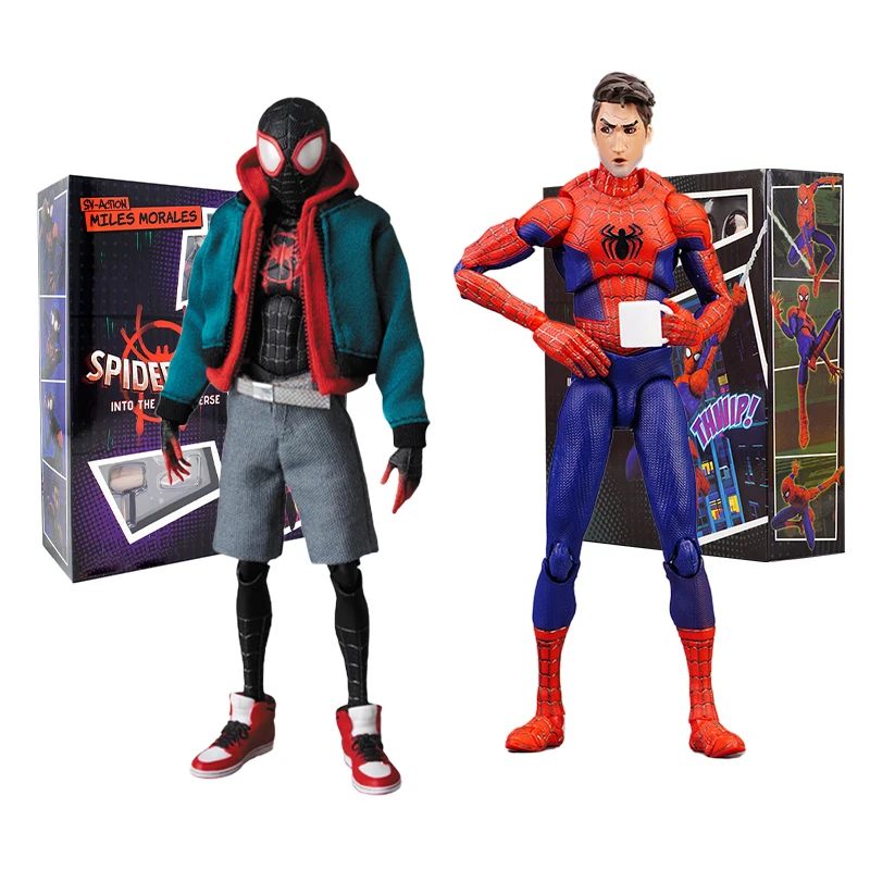 2 Styles Spider-Man Miles peter Anime action figure toy doll figurine legend Morales hobby Spiderman Collection model gift