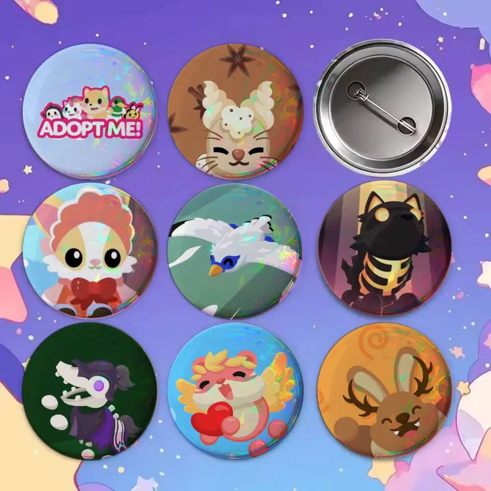 A-Adopts Me Game Brooches Cartoon Badge Pins Backpack Hat Accessories Friend Gift