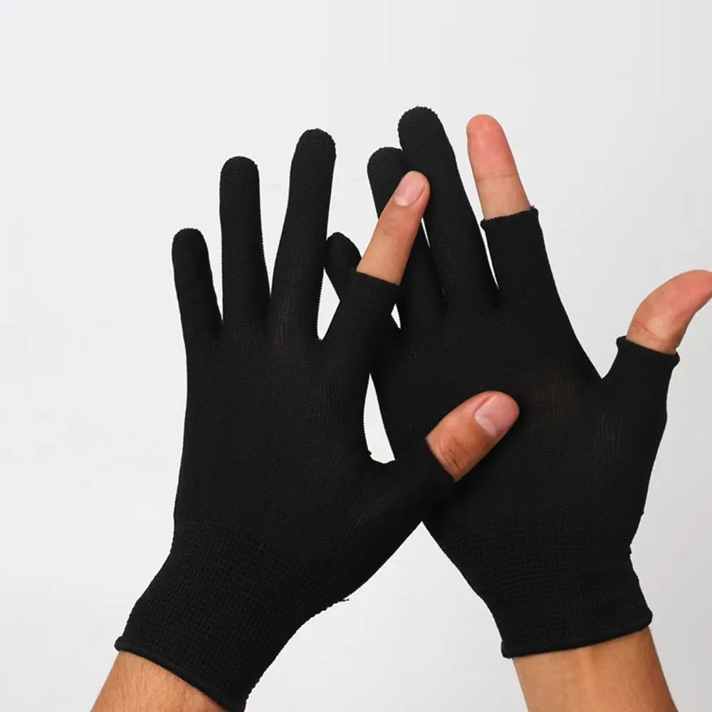 Solid Color Show Three Fingers Outdoor Cycling Anti-skid Mittens Show Two Fingers Men Nylon Gloves Touch Screen Gloves