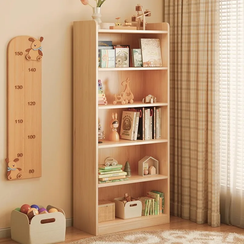 

Solid wood bookshelf Children's bedroom shelf Storage rack Integrated floor-to-wall simple cabinet Household student bookcase