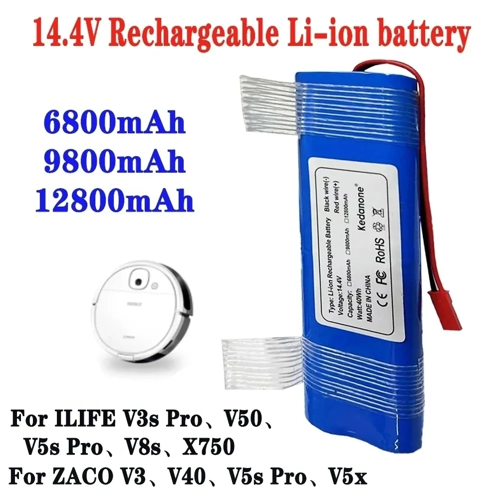 Oryginalny akumulator do Ilife Zaco V3s V5s V8s DF45 DF43 V3 X3 V50 V55 V5Lpro 14.4V 2600Mah zrobotyzowany czฤลci do czyszczenia