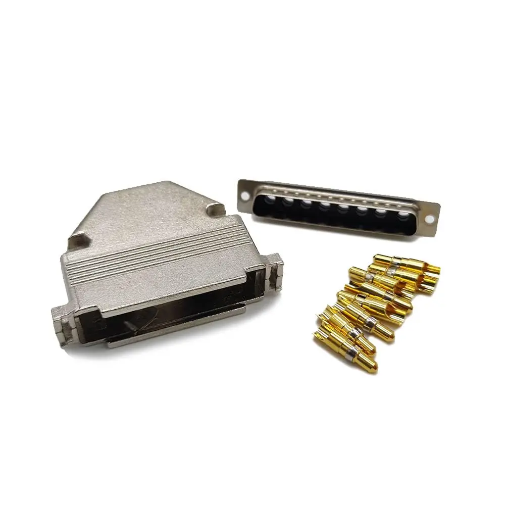 D-sub 8W8 Male Connector Straight Type Solder with Machine Pin Metal Shell