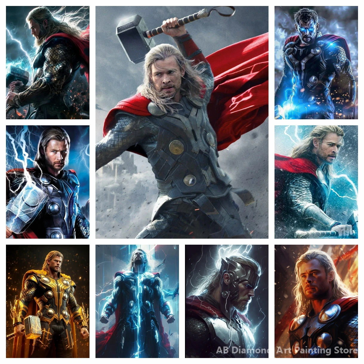 

Disney Thor AB Diamond Painting 5d DIY Cross Stitch Embroidery Marvel Character Mosaic Diamond Home Art Handmade Decoration Gift