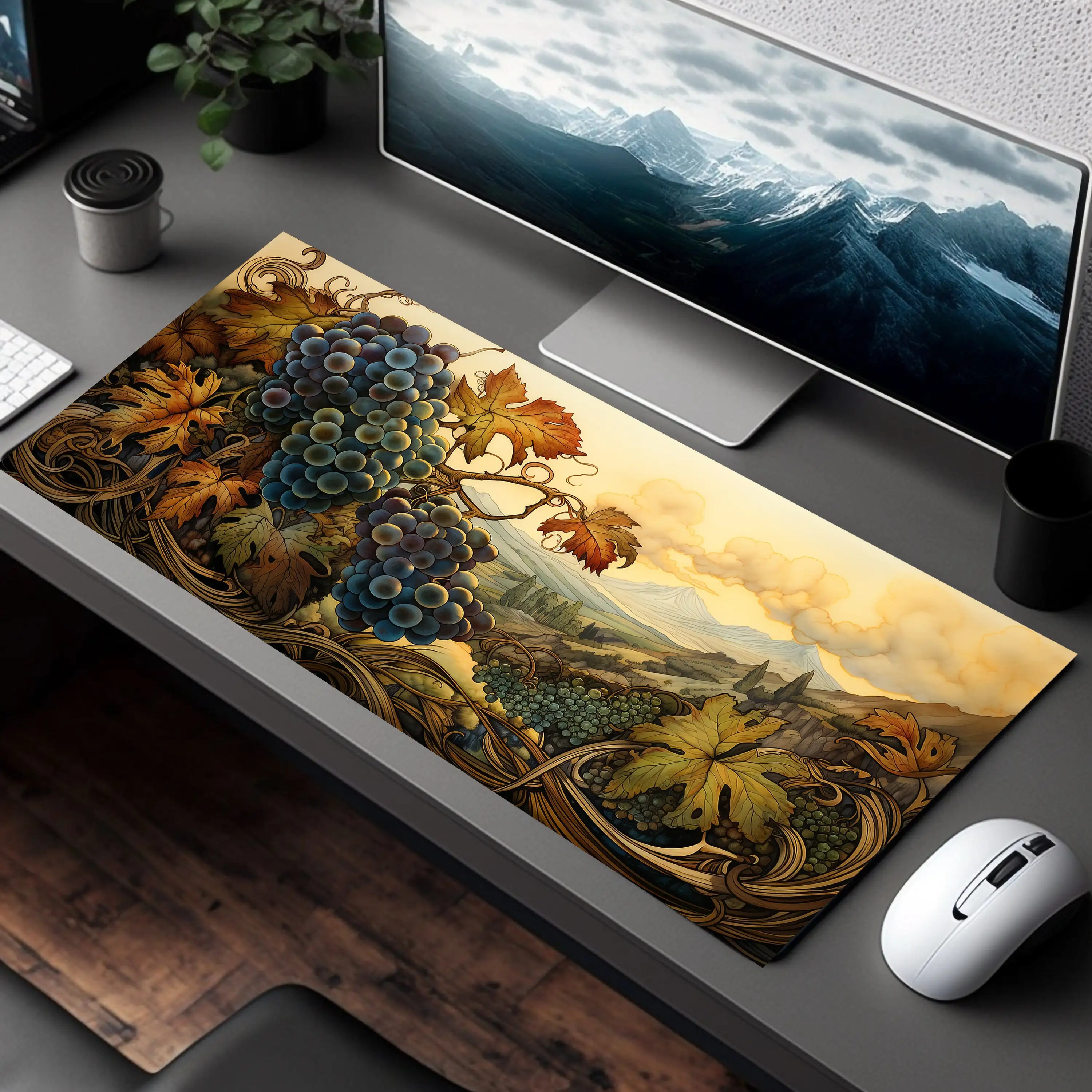 Vineyard Desk Mat, Non-slip Waterproof Gaming Mouse Pad, Office and Gaming Desk Decoration Mat, A Perfect Gift for Friends.