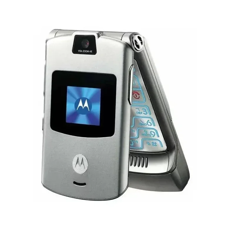 MOTOROLA RAZR V3 Odnowiony odblokowany telefon komórkowy Bluetooth z klapką GSM 1,23 MP Kamera 850/900/1800/1900 Dobra jakość