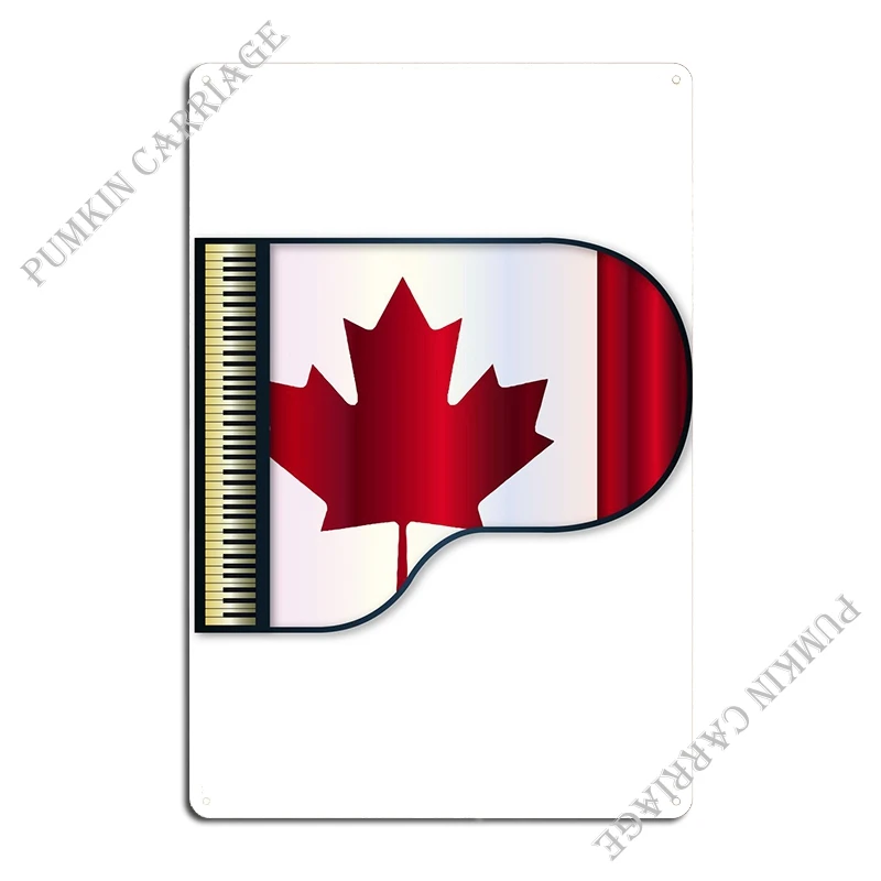 Grand Piano Canadian Flag Metal Plaque Poster Garage Club Customize Cinema Cinema Tin Sign Poster