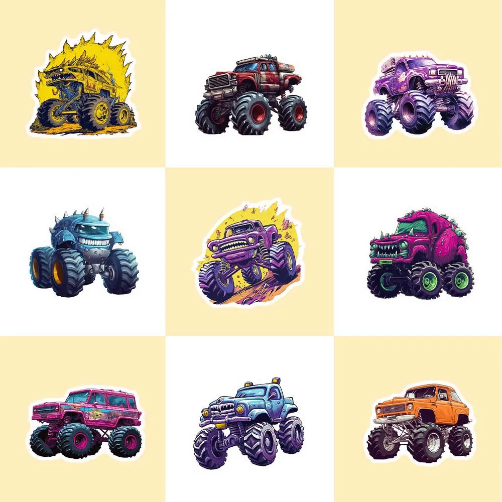 10/50pcs Cartoon Cool Monster Truck Stickers Graffiti Decal Scrapbooking Luggage Laptop Skateboard Notebook Car Sticker for Kids