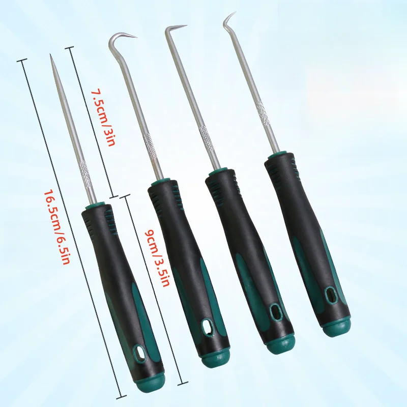 4 Pcs Pick and Hook Set Precision Automotive Mechanic Picks Tools Set for Car Oil Seal Hooks Puller Remover Tools(6.5 Inches)