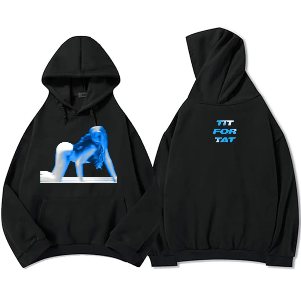 Tate Mcrae Tit for Tat Hoodies Long Sleeve Casual Hooded Sweatshirts Casual Fashion Men Women Pullovers Winter Fleece Male Hoody