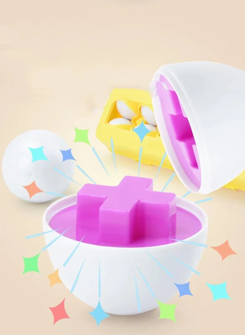 Montessori Puzzle dla Dzieci Dopasowywanie Geometryczne Dopasowywanie Kolorów Kształtów Liczbowe Jajka Wielkanocne Zabawki Edukacyjne dla Dzieci