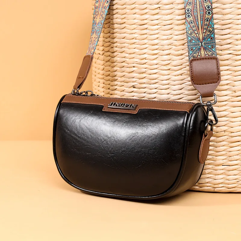 Moda mała skóra PU torba siodło pod pachami dla kobiet w stylu Vintage designerska torba na ramię Crossbody torebka i torebki z szerokim paskiem