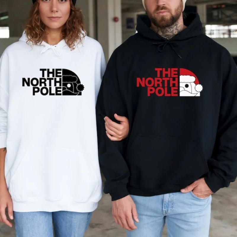 Primavera y otoño The North Pole sudadera navideña Navidad divertida nueva en sudaderas con capucha y sudaderas Unisex personalizado muchos colores