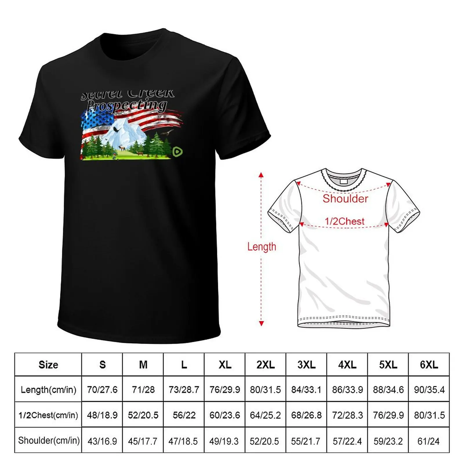Secret Creek Prospecting Logo design T-Shirt Worker Basic Short Sleeve Tee